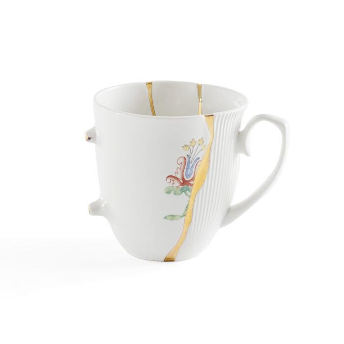 Seletti KINTSUGI Tazza mug in porcellana ø8,5cm nr.2 - bianco/multicolore
