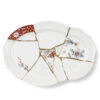 Seletti KINTSUGI Vassoio in porcellana 42,5x29,5cm - bianco/multicolore