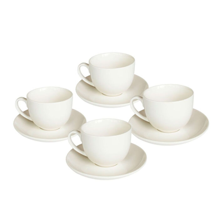 Tognana PERLA BIANCO Set 4 tazze cappuccino con piattino