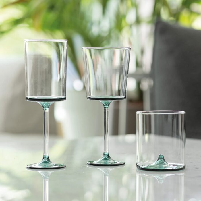 Zafferano Tableware DISCOBOLO Kit 4 calici 46,5cl - trasparente/bluino