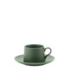 Zafferano Tableware LEVANTE kit 2 tazze caffè 8cl con piattino - verde oliva