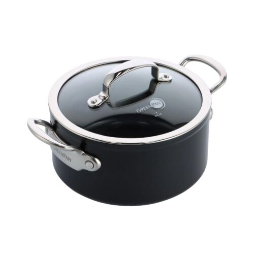 Greenpan BARCELONA PRO Casseruola 20cm con coperchio in vetro - black