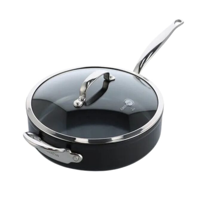 Greenpan BARCELONA PRO Padella alta 28cm con coperchio in vetro - black