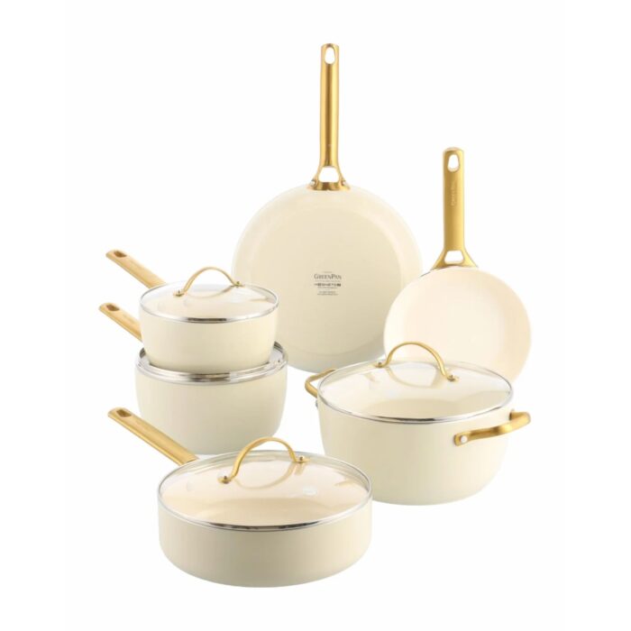 Greenpan PADOVA Set pentole 10 pezzi - cream white