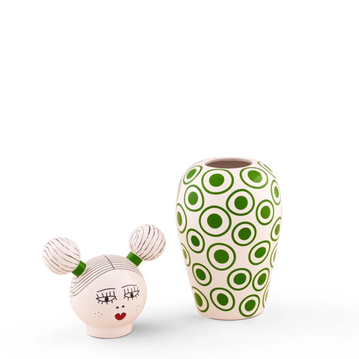 Seletti CANOPIE LE CANOPIE-IZUMI Vaso in dolomite con coperchio - bianco/verde