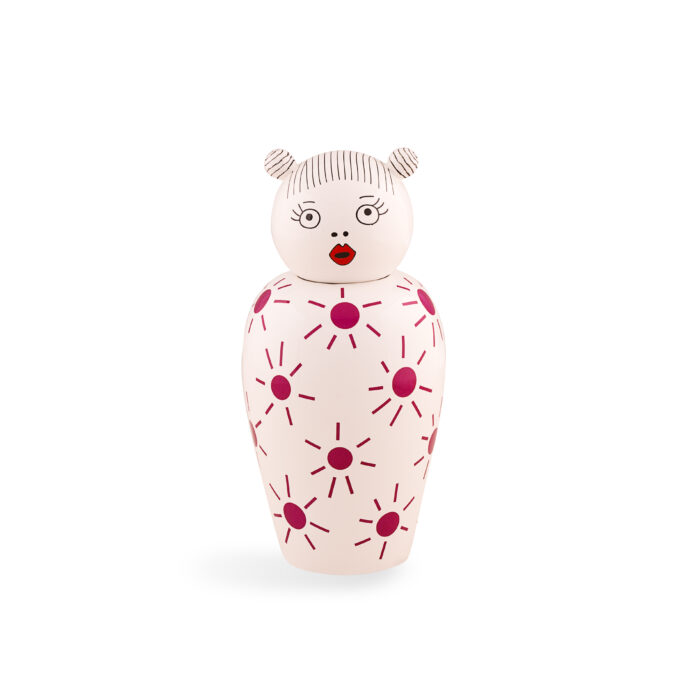 Seletti CANOPIE LE CANOPIE-LULA Vaso in dolomite con coperchio - bianco/fucsia