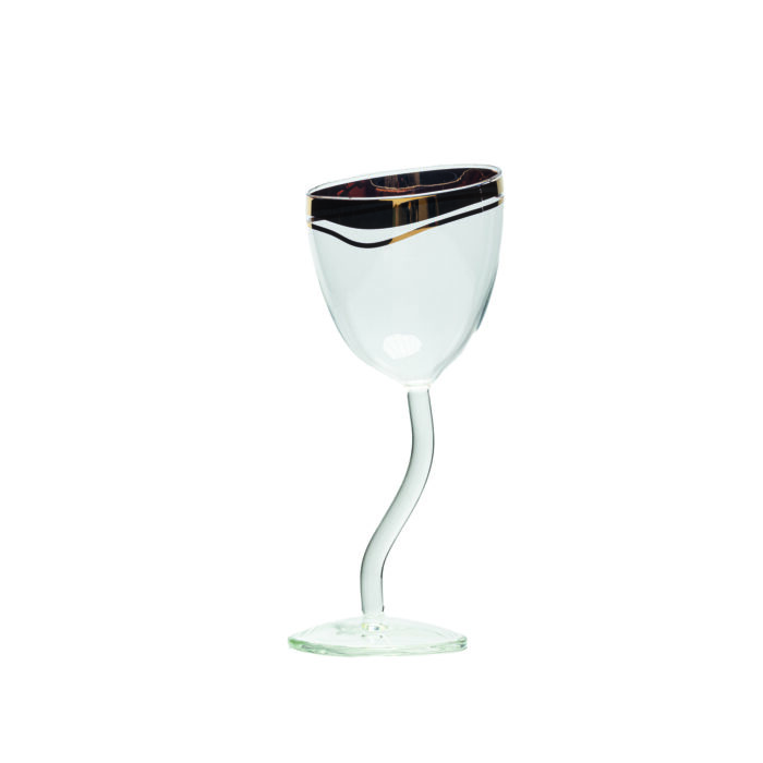 Seletti DIESEL CLASSIC ON ACID - REGAL Bicchiere a calice in vetro - trasparente/oro