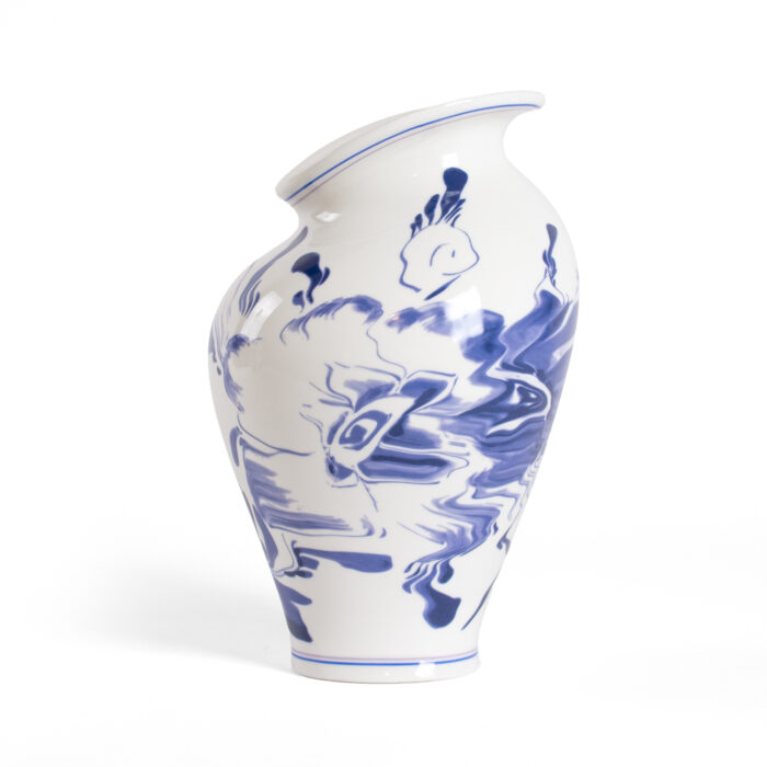 Seletti DIESEL CLASSICS ON ACID FLORAL DELFT Vaso in porcellana - bianco/blu