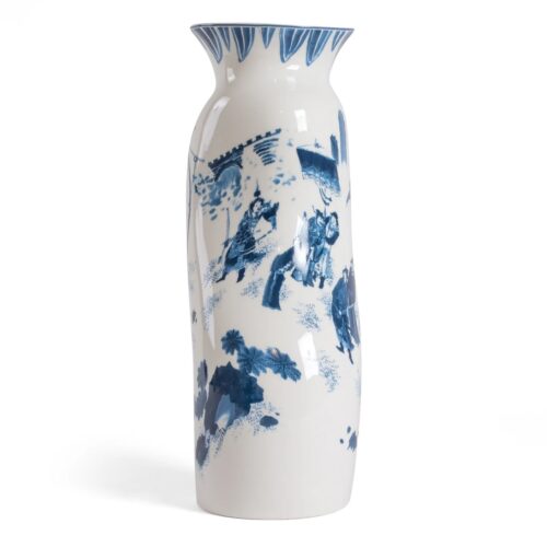 Seletti DIESEL CLASSICS ON ACID KING WEN Vaso in porcellana - bianco/blu