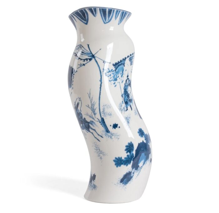 Seletti DIESEL CLASSICS ON ACID KING WEN Vaso in porcellana - bianco/blu