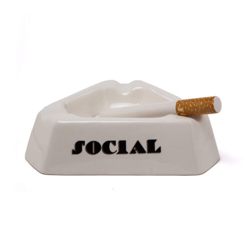 Seletti DIESEL SOCIAL SMOKER-DIESEL LIVING Centrotavola in porcellana - bianco/nero/marrone