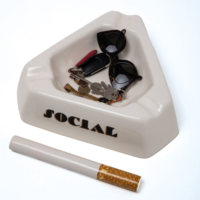 Seletti DIESEL SOCIAL SMOKER-DIESEL LIVING Centrotavola in porcellana - bianco/nero/marrone