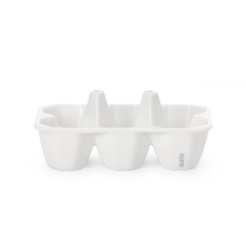 Seletti ESTETICO QUOTIDIANO Portauova e portasalatini in porcellana Cm.15,2x10 h.6,5 - bianco