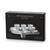 Seletti ESTETICO QUOTIDIANO Set 6 bicchierino caffè + 6 palettine + 1 vassoio in porcellana - bianco