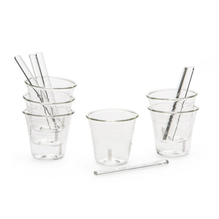 Seletti ESTETICO QUOTIDIANO Set 6 bicchierino da caffè in vetro + palette - trasparente