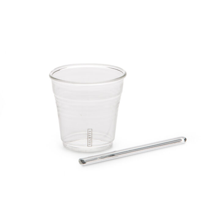 Seletti ESTETICO QUOTIDIANO Set 6 bicchierino da caffè in vetro + palette - trasparente