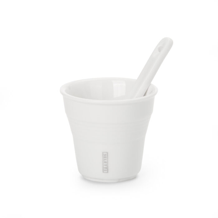 Seletti ESTETICO QUOTIDIANO Set 6 bichierino da caffè + palettina in porcellana - bianco