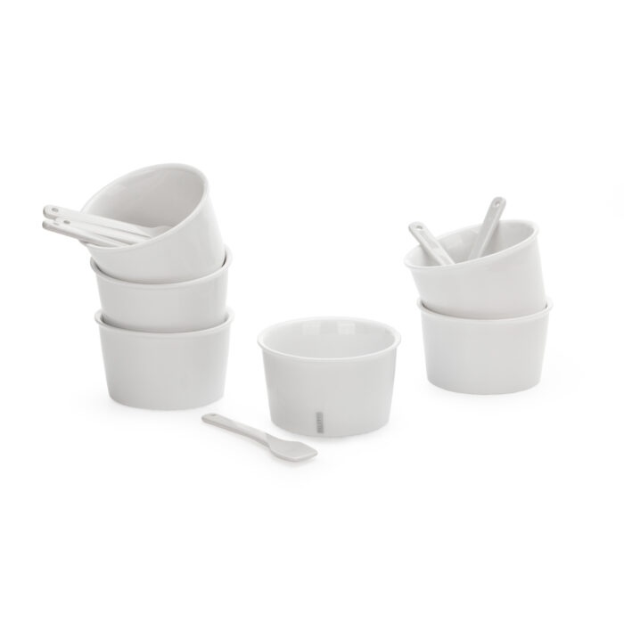 Seletti ESTETICO QUOTIDIANO Set 6 coppetta gelato + palettina in porcellana - bianco