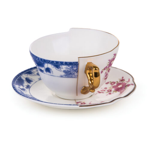 Seletti HYBRID ZENOBIA Tazza da tè con piattino in porcellana 10,5cm - multicolore