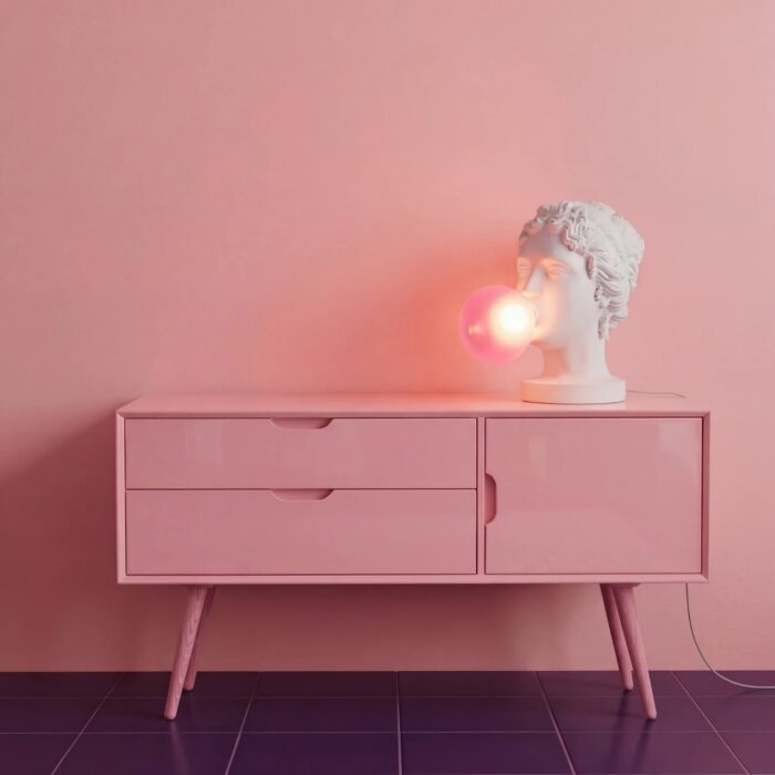 Seletti Luci GRACE Lampada in resina  - bianco/rosa
