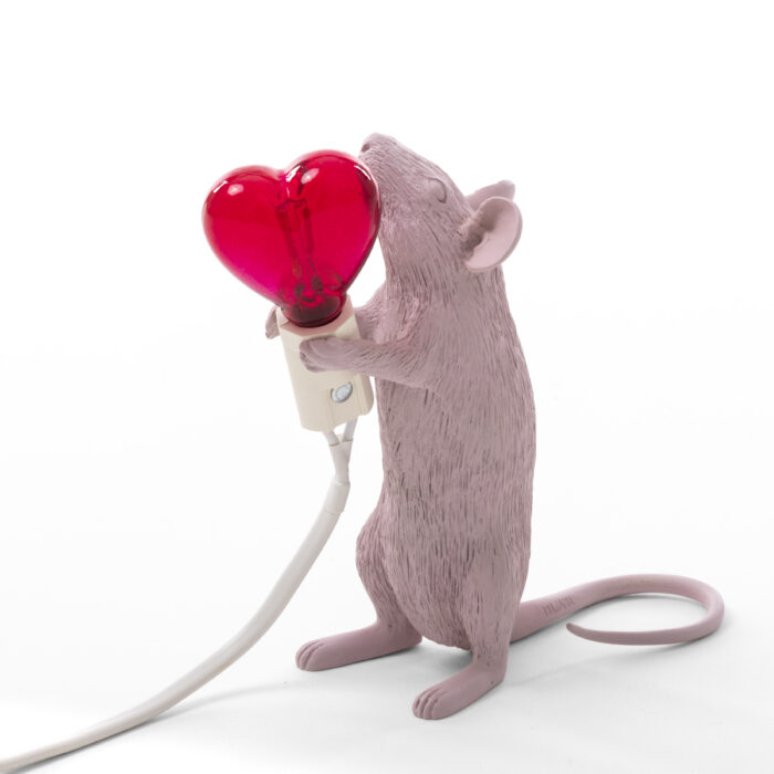 Seletti Luci MOUSE LAMP-STEP - SAN VALENTINO USB Lampada in resina - rosa/rosso