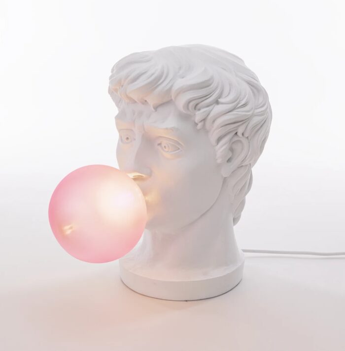 Seletti Luci WONDER TIMES Lampada in resina - bianco/rosa