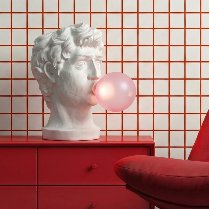 Seletti Luci WONDER TIMES Lampada in resina - bianco/rosa