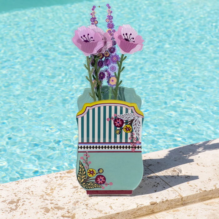 Vesta BUCAREST Vaso grande in cristallo acrilico con interno in vetro - danubio