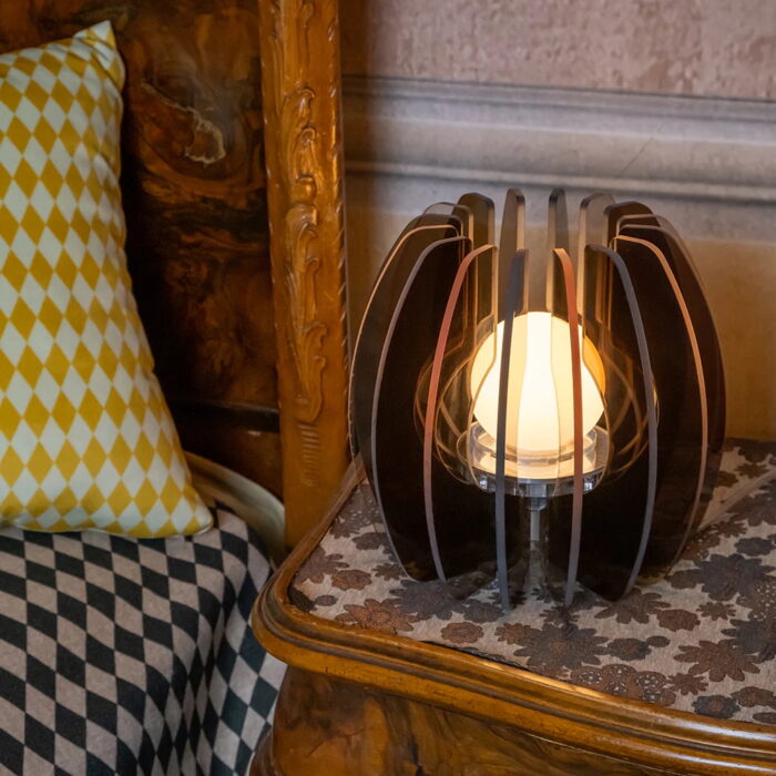 Vesta IRIDE Lampada piccola in cristallo acrilico - marrone