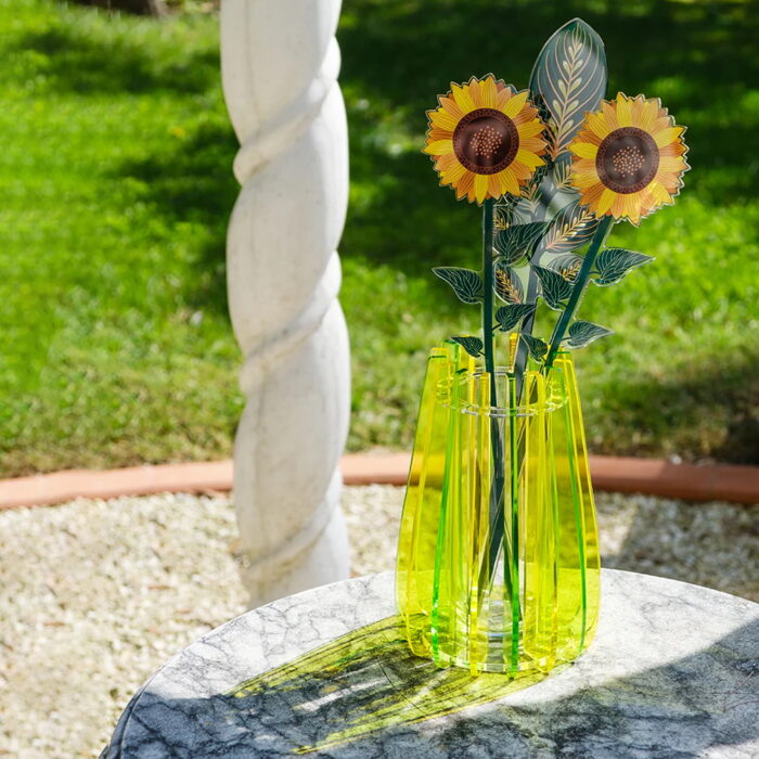 Vesta IRIDE Vaso piccolo in cristallo acrilico con interno in vetro - verde