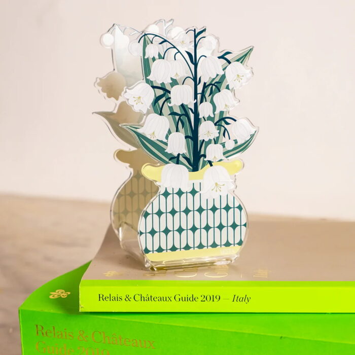 Vesta MUGHETTO profumatore mini in cristallo acrilico con fragranza 50ml e bastoncini - bianco