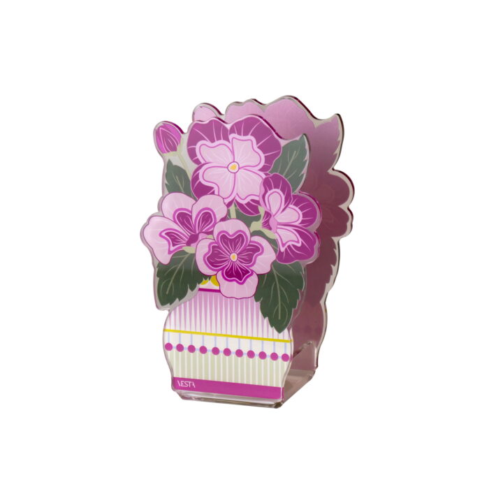 Vesta PRIMULA profumatore mini in cristallo acrilico con fragranza 50ml e bastoncini - rosa