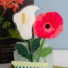 Vesta SPECIAL MOMENTS Fiore mini in cristallo acrilico con confezione regalo - papavero