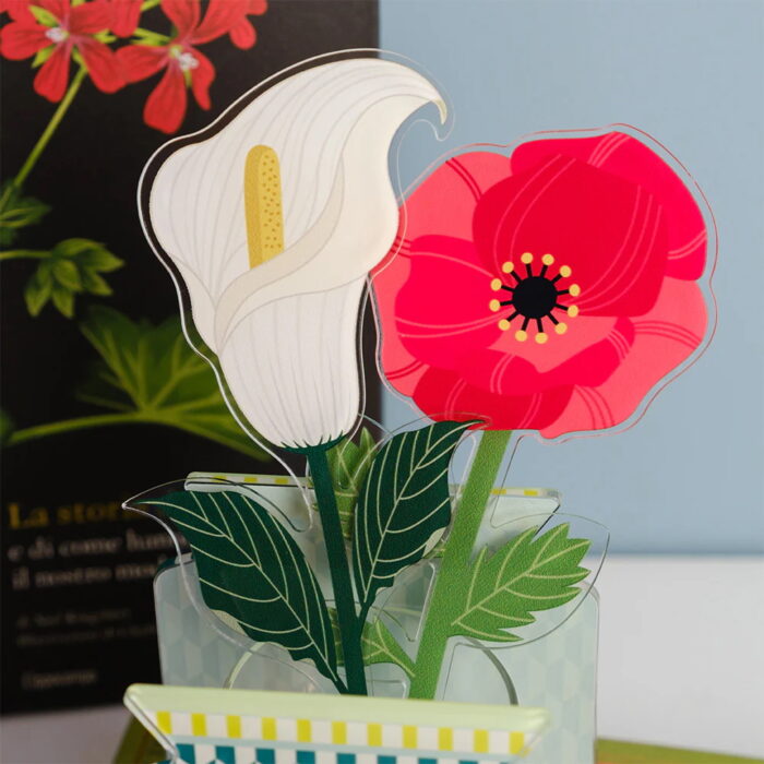 Vesta SPECIAL MOMENTS Fiore mini in cristallo acrilico con confezione regalo - papavero