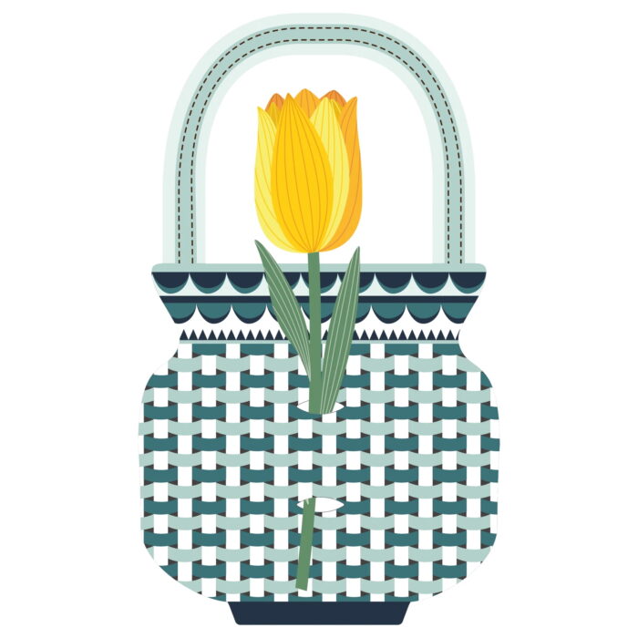 Vesta SPECIAL MOMENTS Fiore mini in cristallo acrilico con confezione regalo - tulipano giallo