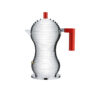 Alessi PULCINA caffettiera design Michele De Lucchi - manico rosso