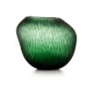 IVV CARVING Vaso in vetro satianto con righe molate h24cm - verde