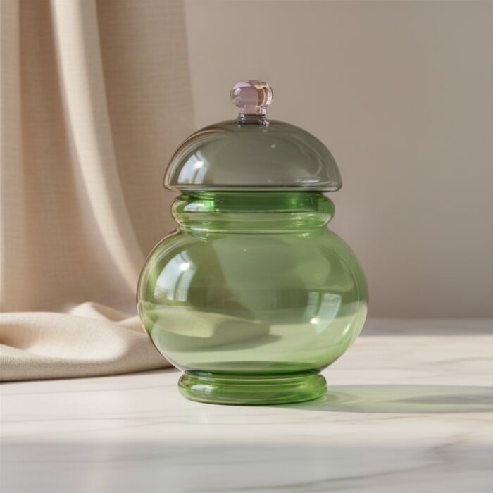 ivv-gli-scacchi-contenitore-vetro-borosilicato-25cm-verde-grigio-rosa-2.jpg IVV GLI SCACCHI Contenitore vetro borosilicato 25cm - verde-grigio-rosa