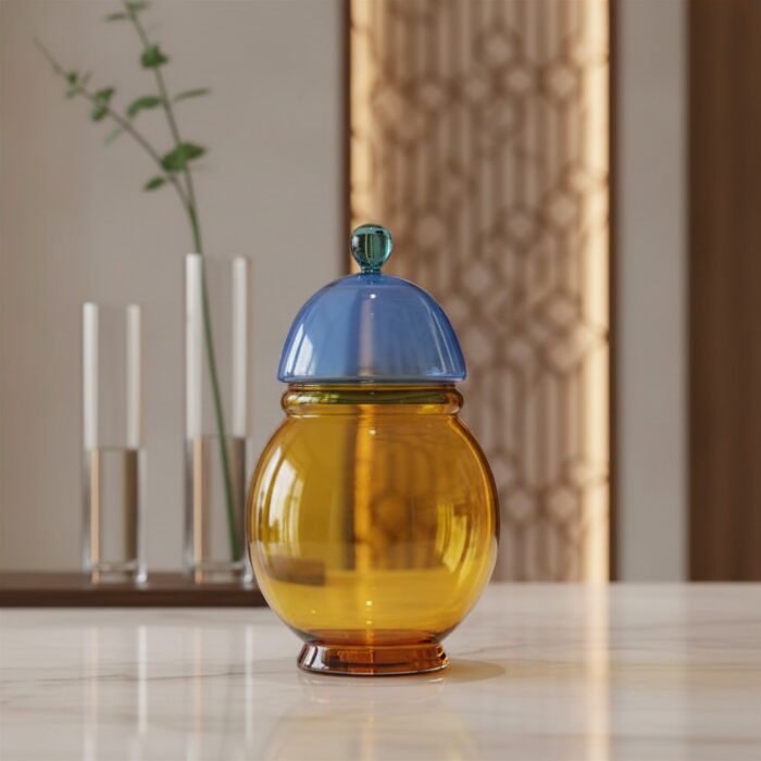 IVV GLI SCACCHI Contenitore vetro borosilicato 33,5cm - amra-blu-verde