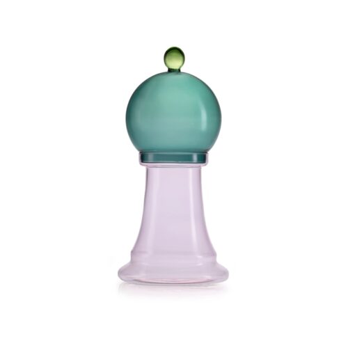 ivv-gli-scacchi-contenitore-vetro-borosilicato-335cm-rosa-verde-1.jpg IVV GLI SCACCHI Contenitore vetro borosilicato 33,5cm - rosa-verde