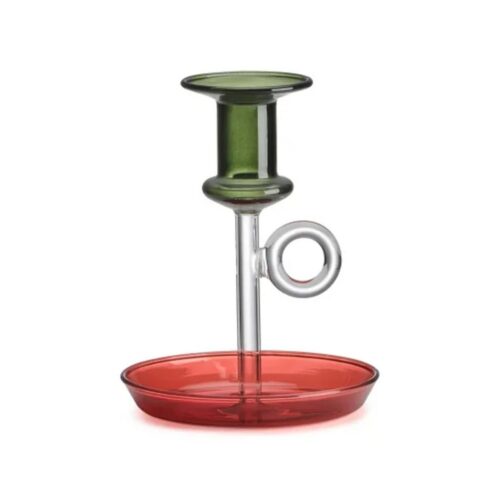 ivv-le-bugie-candeliere-h14cm-verde-trasparente-rosso-1.jpeg IVV LE BUGIE Candeliere h14cm - verde/trasparente/rosso