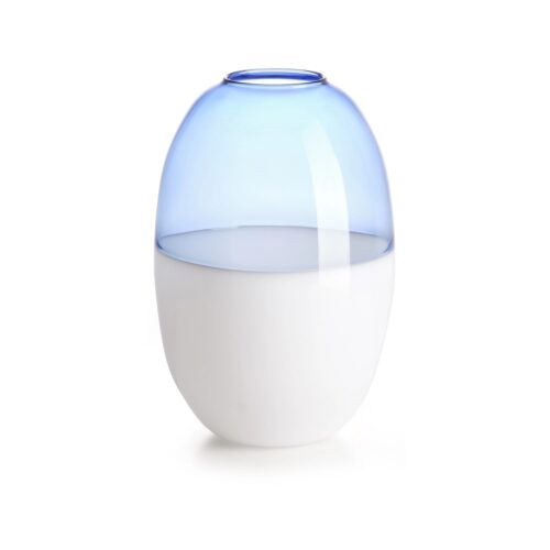 ivv-scarlet-vaso-h25cm-bianco-blu-trasparente-1.jpeg IVV SCARLET Vaso h25cm - bianco/blu trasparente
