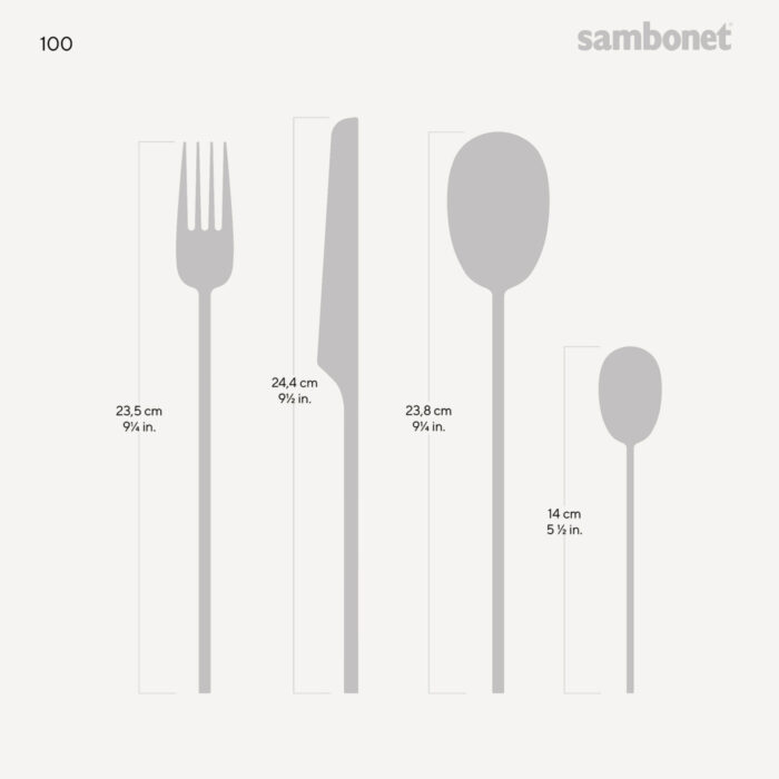 Sambonet 100 INOX Servizio posate per 6 persone 24 pezz in acciaio finitura lucida
