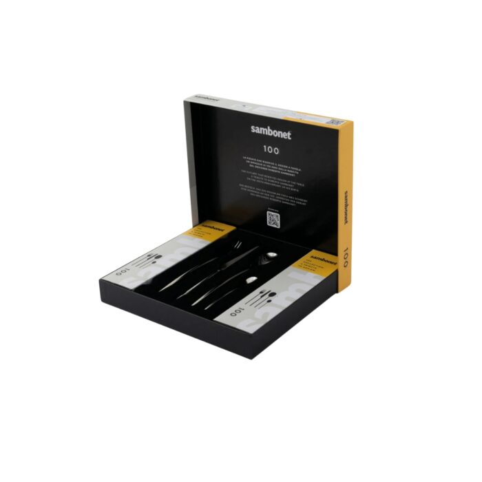 Sambonet 100 INOX Servizio posate per 6 persone 24 pezz in acciaio finitura lucida