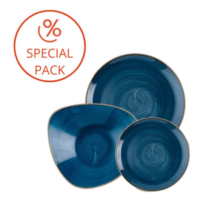 Churchill STONECAST Kit piatti per 6 persone 24 pezzi - java blue