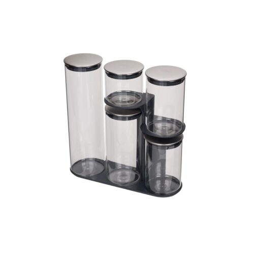 joseph-joseph-podium-100-set-di-5-contenitori-vetro-con-stand-1.jpg Joseph Joseph PODIUM 100 Set di 5 contenitori vetro con stand
