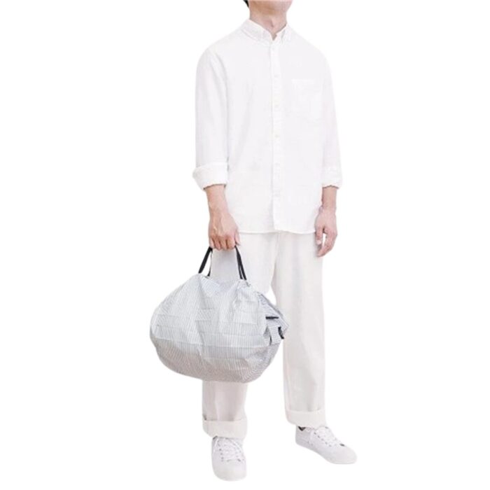 shupatto-compact-s-borsa-pieghevole-7-5l-bianco-rigato-2.jpg Shupatto COMPACT S Borsa pieghevole 7,5L - bianco rigato