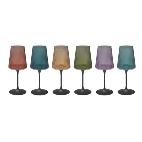 Trebonn SPLITGLASS EASY Set 6 calici con 6 steli in materiale sintetico - rainbow