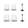 Trebonn SPLITGLASS ORIGINAL Set 2 steli magnetici + set 2 tumbler vino rosso + set 2 tumbler vino bianco - black