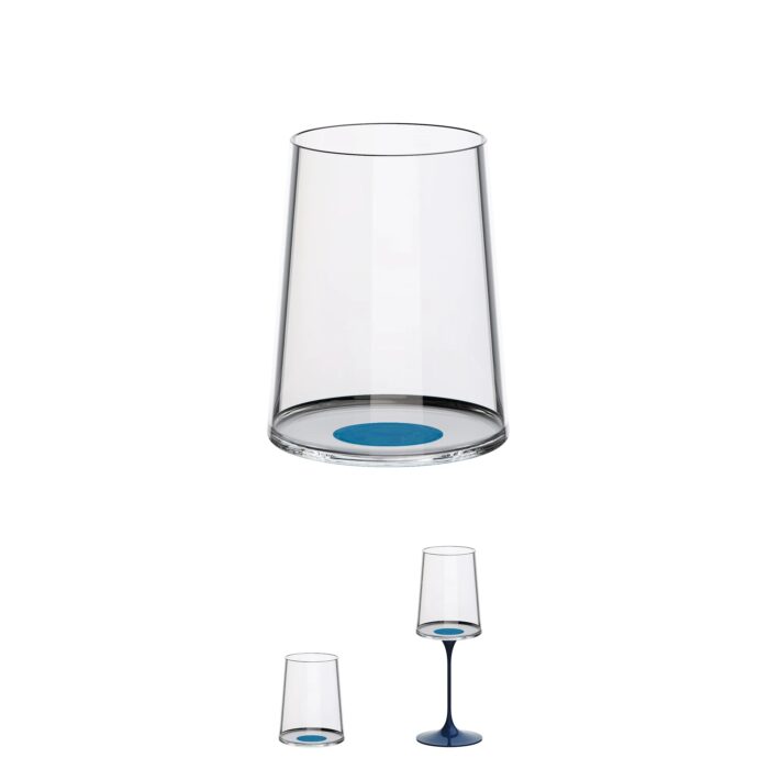 Trebonn SPLITGLASS ORIGINAL Set da 2 bicchieri da vino bianco 28cl (senza stelo) - blue